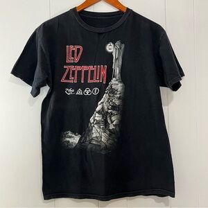 Led Zeppelin Bravado Black Graphic Band Tee Medium Vintage Style Stairway Hermit